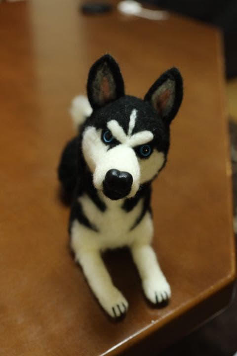 羊毛フェルト　シベリアンハスキー