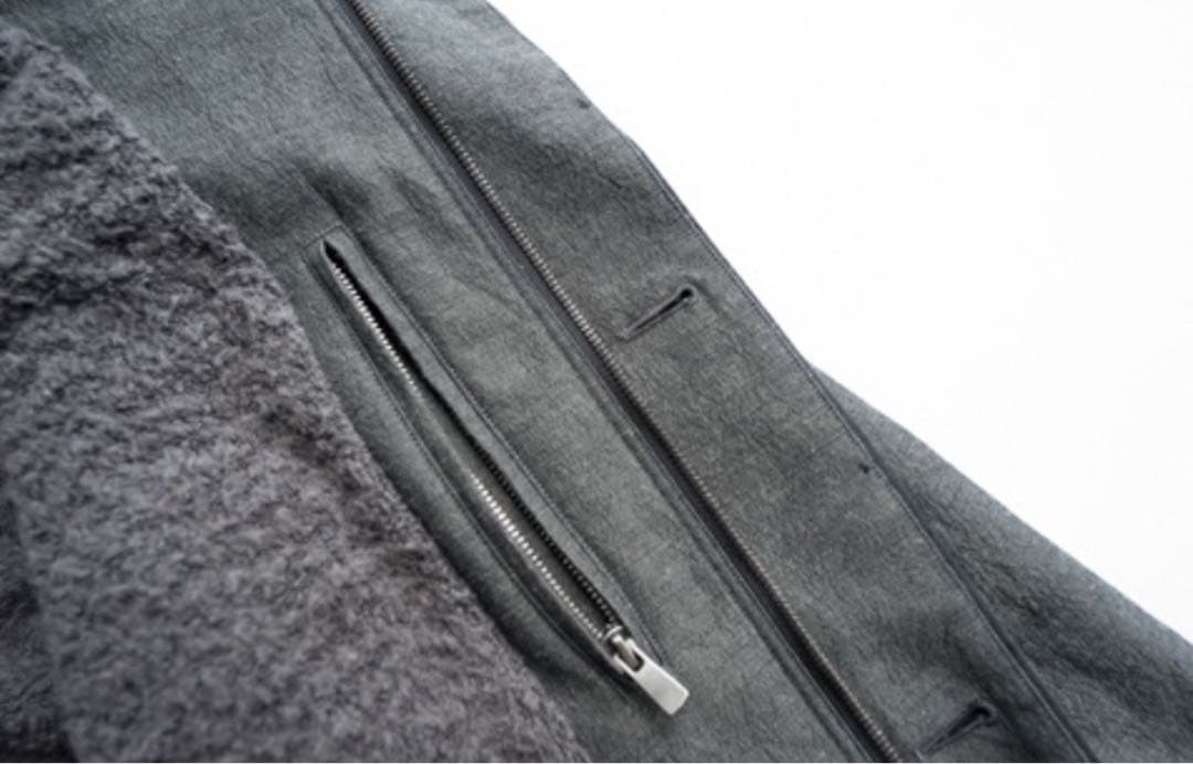 山内 裏ボア ミリタリーコート サイズ3 グレー 美品