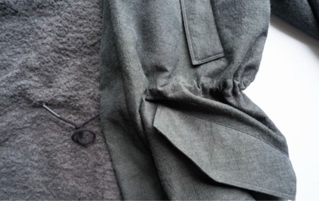 山内 裏ボア ミリタリーコート サイズ3 グレー 美品