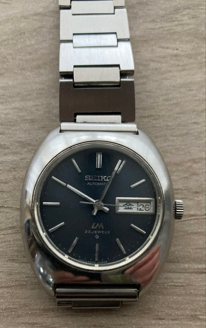 セイコーロードマチック23石 ネイビー文字盤　5606-6000