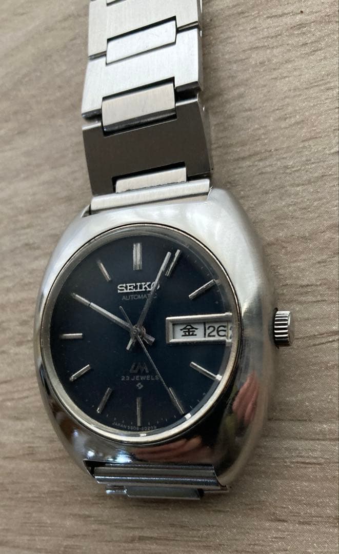 セイコーロードマチック23石 ネイビー文字盤　5606-6000