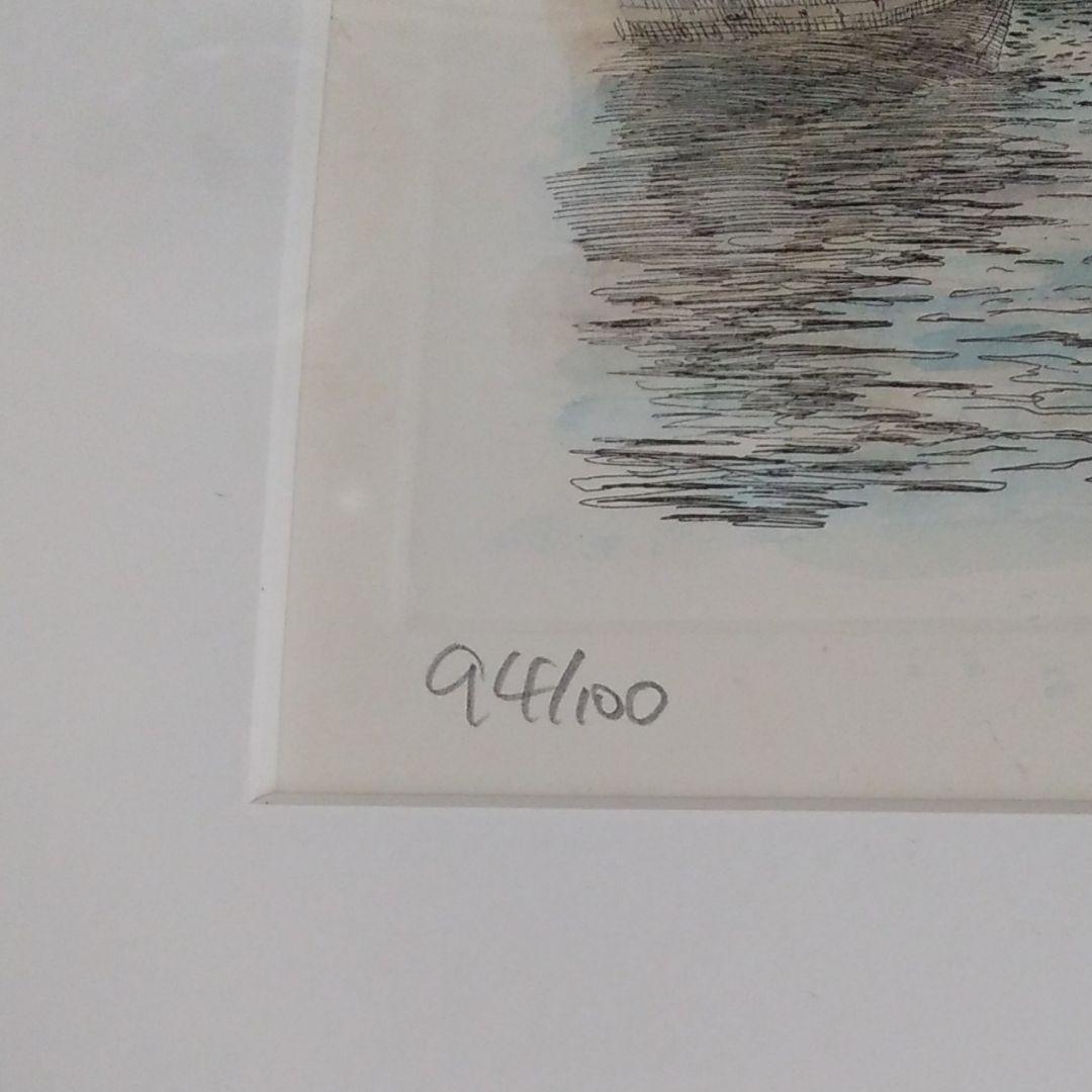 値引き中、織田義郎 絵画 94／100 ドイツ ビスマールの港 インテリア