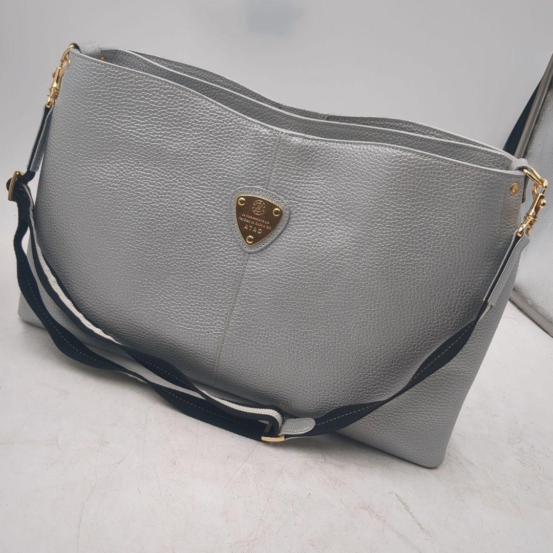 未使用級　ATAO 2way ショルダーバッグ エルヴィ シルバー　大きいサイズ