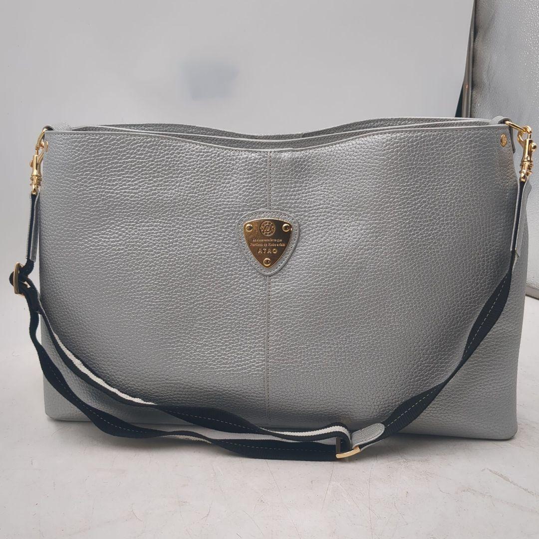 未使用級　ATAO 2way ショルダーバッグ エルヴィ シルバー　大きいサイズ