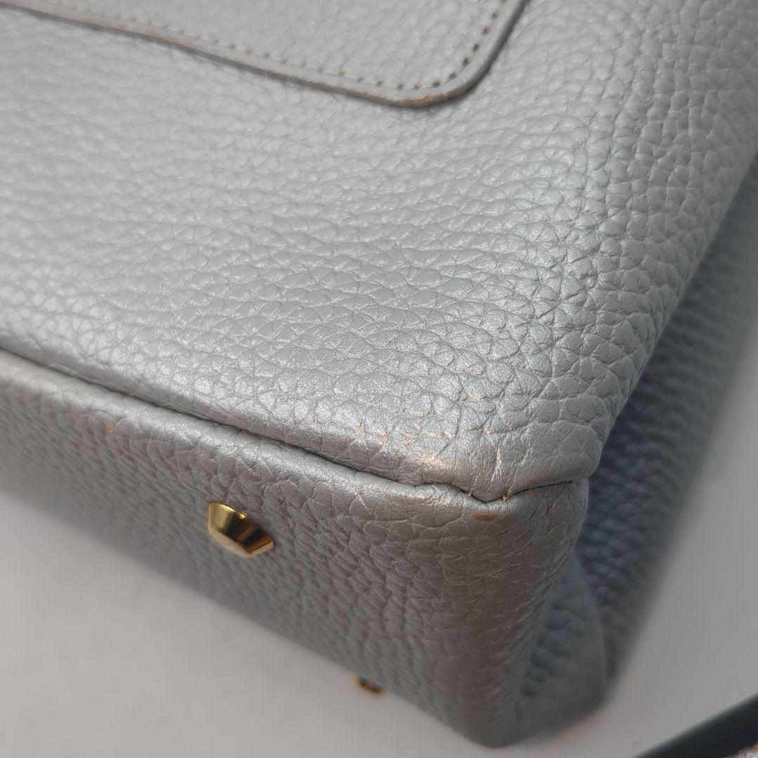 未使用級　ATAO 2way ショルダーバッグ エルヴィ シルバー　大きいサイズ