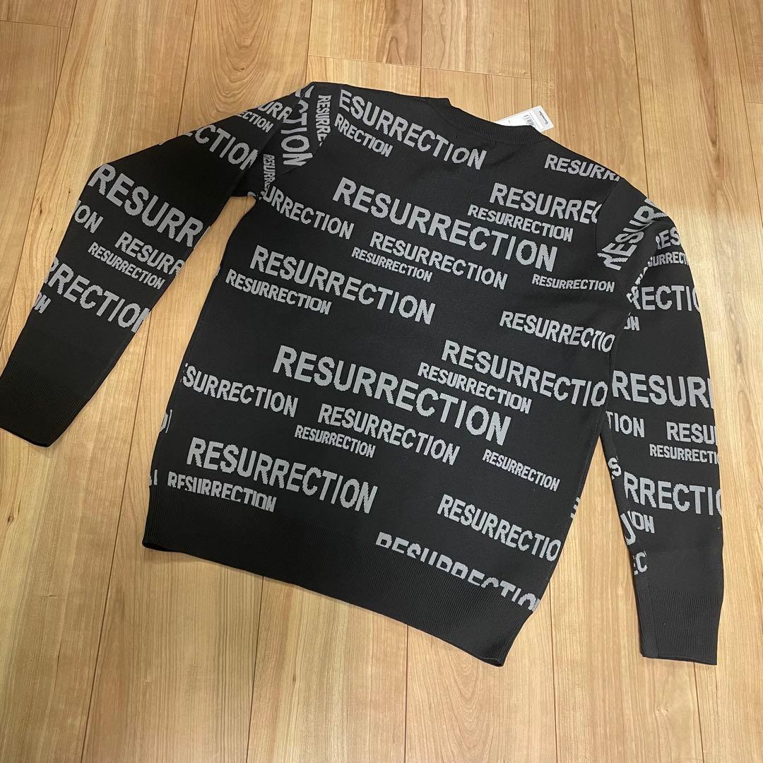 【新品】レザレクション メニーロゴ セーター サイズＬ　黒 レディース