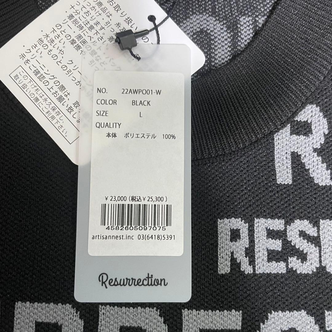 【新品】レザレクション メニーロゴ セーター サイズＬ　黒 レディース