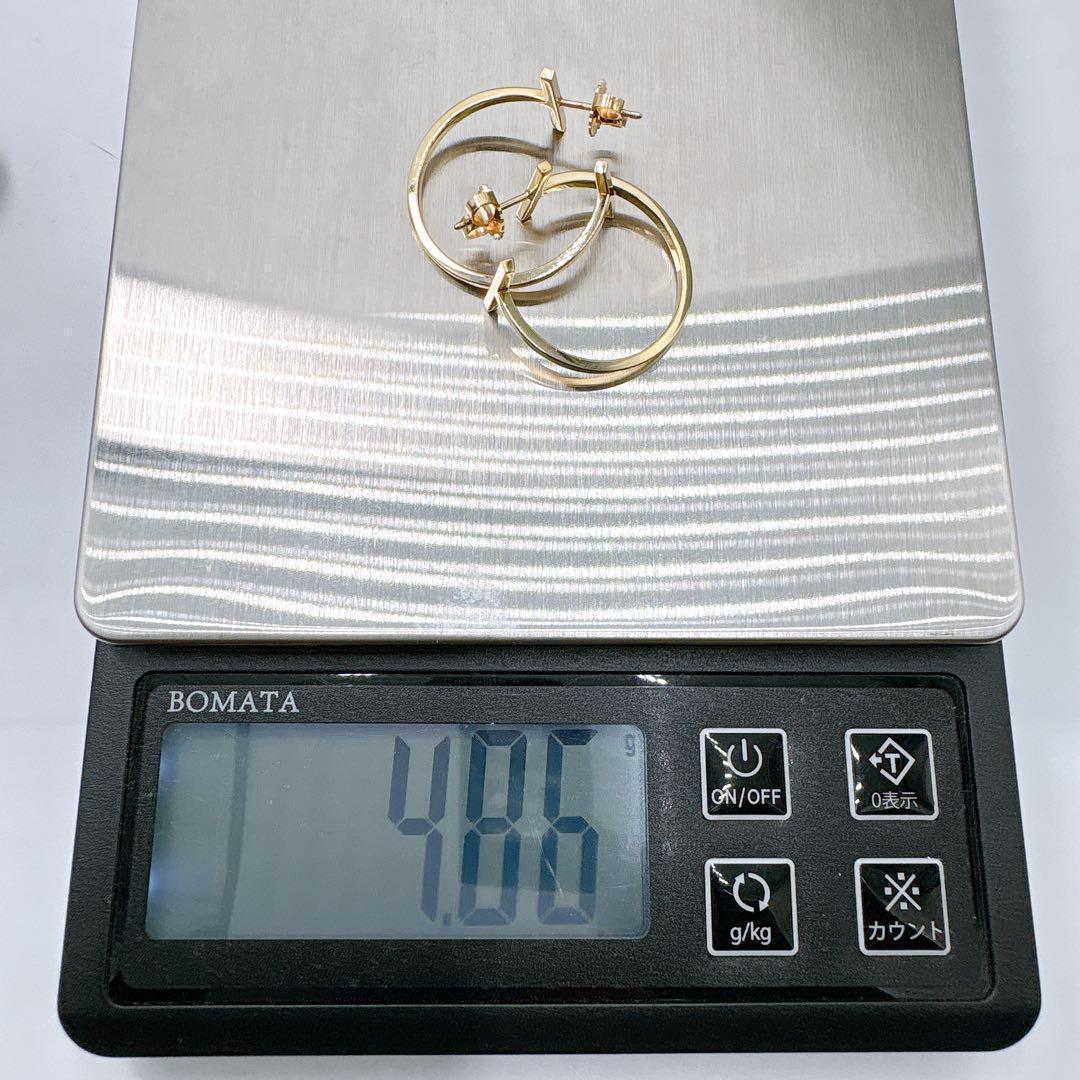 極美品 付属品付 ティファニー Tワイヤー フープ ピアス ゴールド k18