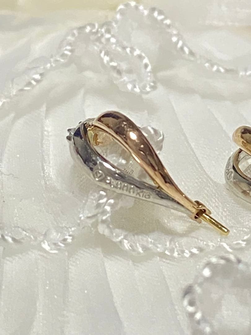 VENDOME AOYAMA　K18YG　PT900 ダイヤ　フープ　ピアス