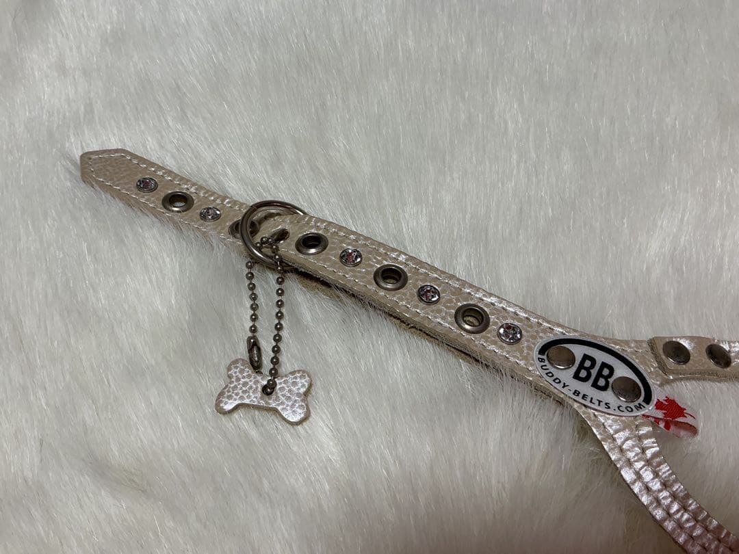 BUDDY BELT 3.5 パールベージュラインストーン付き