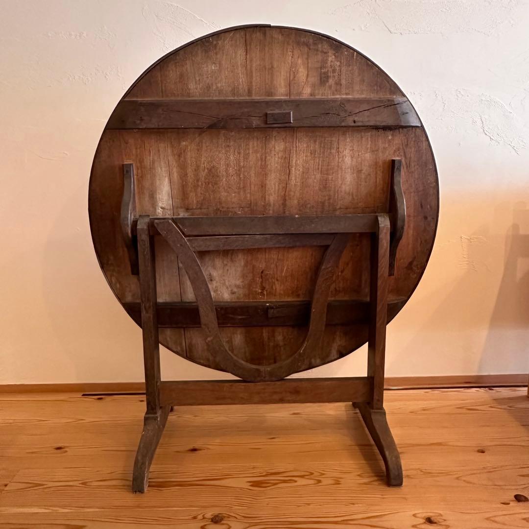 アンティーク　ワインテーブル　テイスティング　フランス　ヴィンテージ　ラウンド