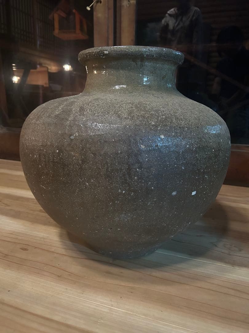古美術◾️蔵の入口付近にあった特大50cmサイズの壺、壷、花瓶、甕、花道具、茶道具