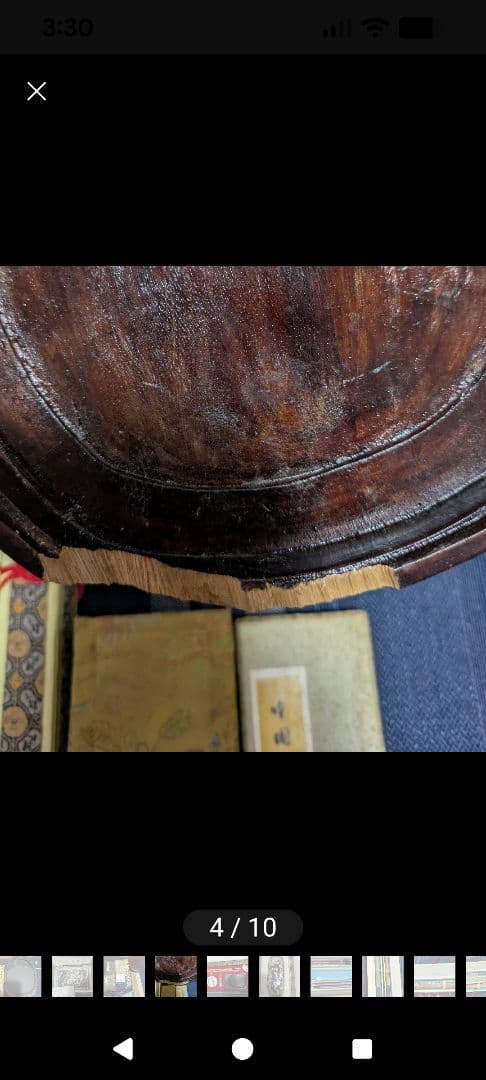 装飾的な木製硯箱と書道用具一式