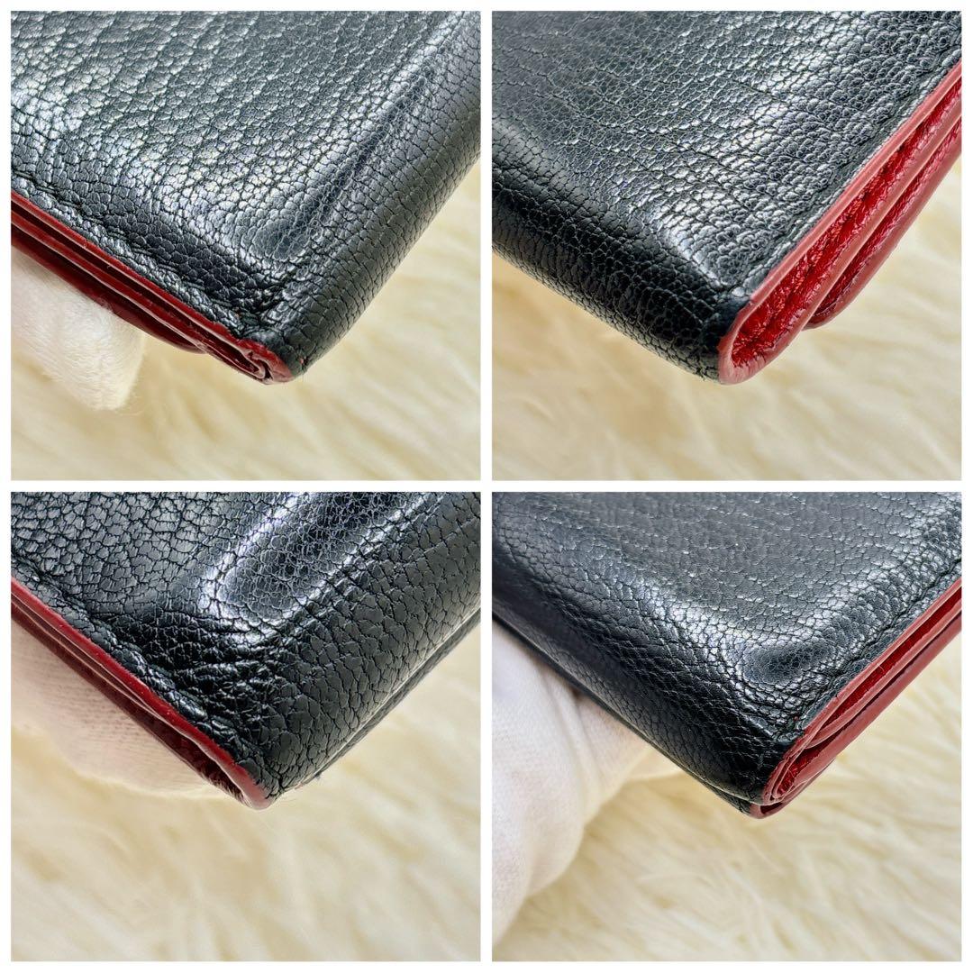 美品✨ミュウミュウ ラブレター マドラス ハート 三つ折り財布 ブラック 黒