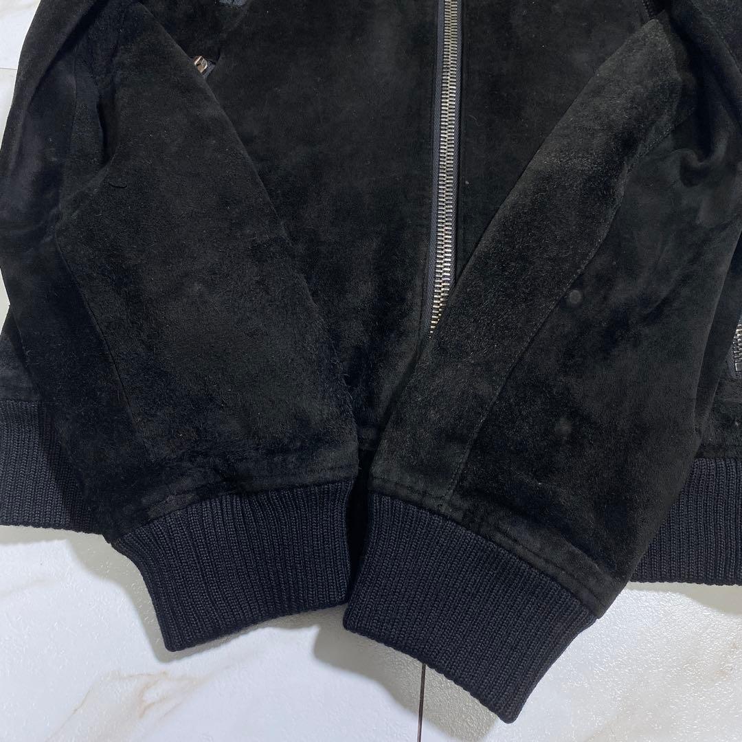 希少⭐︎アタッチメント レザースエード短丈シングルライダースブルゾン ダブルジップ