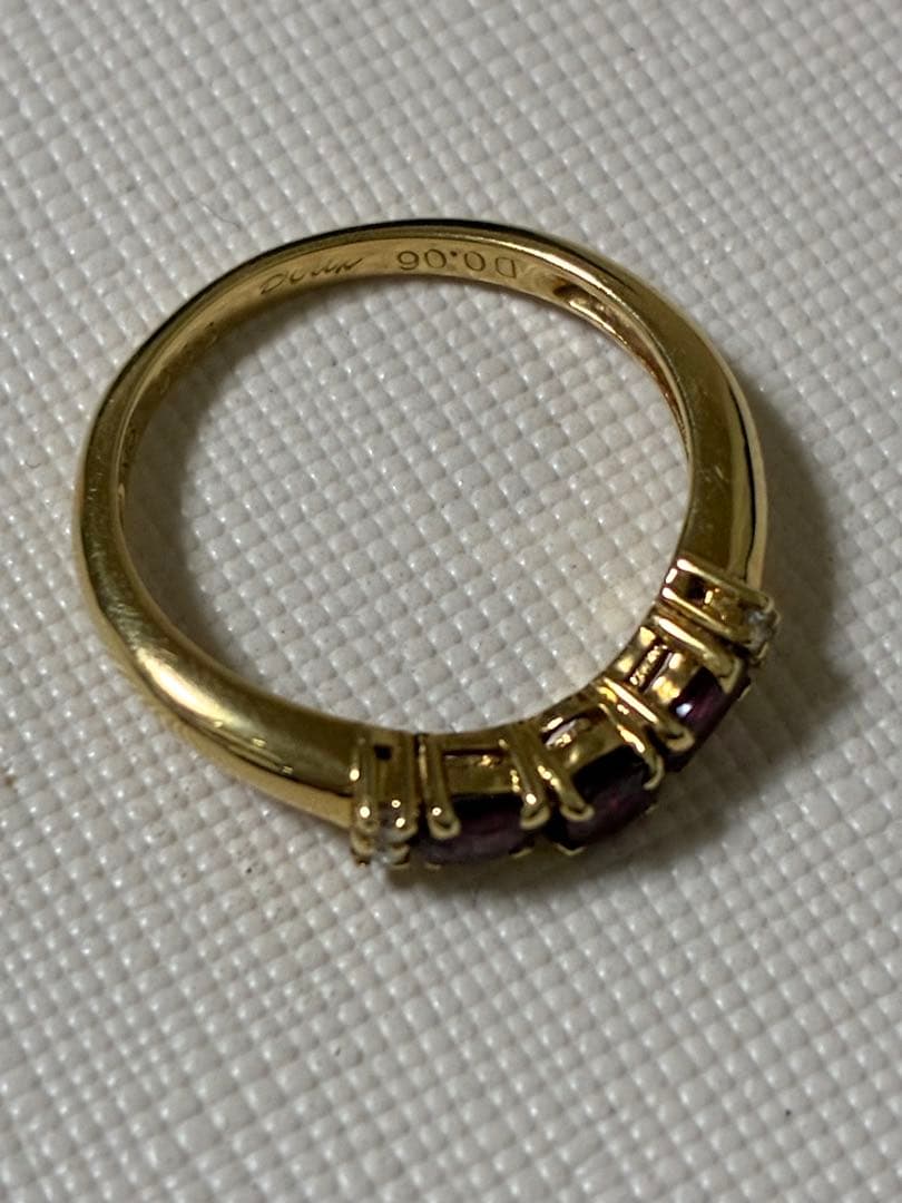 k18 赤いルビー　ダイヤモンド　リング　R0.66ct 12号