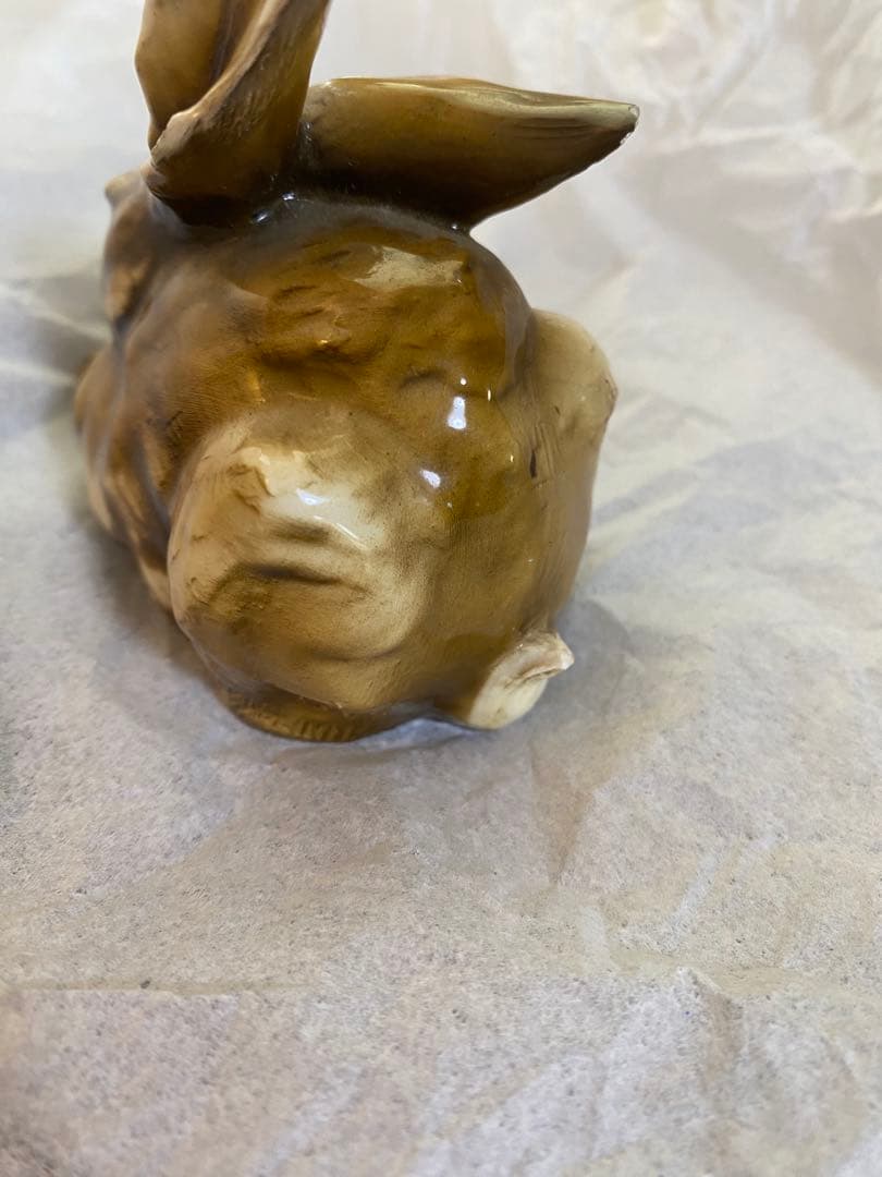 希少70sイタリアBepiTay作マジョリカ陶磁ウサギ・ジョゼッペ・タリアリオル