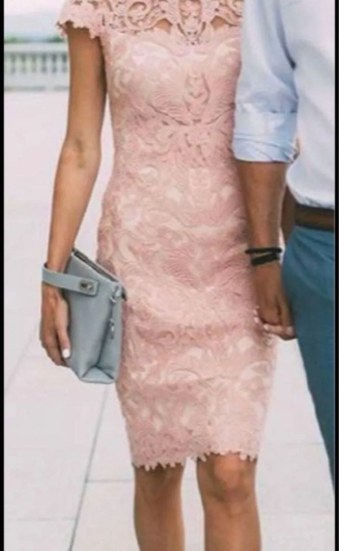 タダシジョージ レース ワンピース ピンク系 フォーマル　ドレス ０