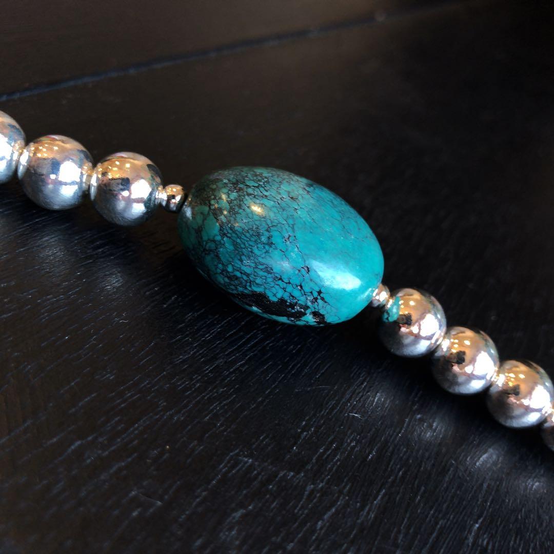 ターコイズブレスレットsilver925ナバホパールブレスレット天然石アクセサリ