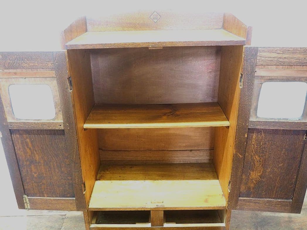 1305　アンティーク　象嵌細工の飾り棚　食器棚　キャビネット　ガラスケース