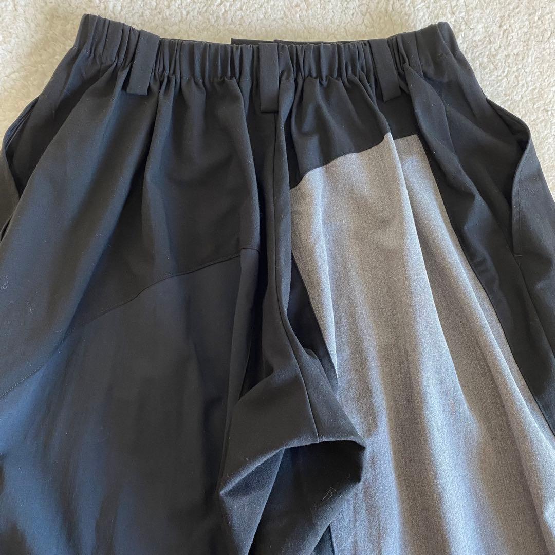 【萌/MOYURU】ワイドパンツ　モダン　【M〜L】クロップド　パネル　ガウチョ