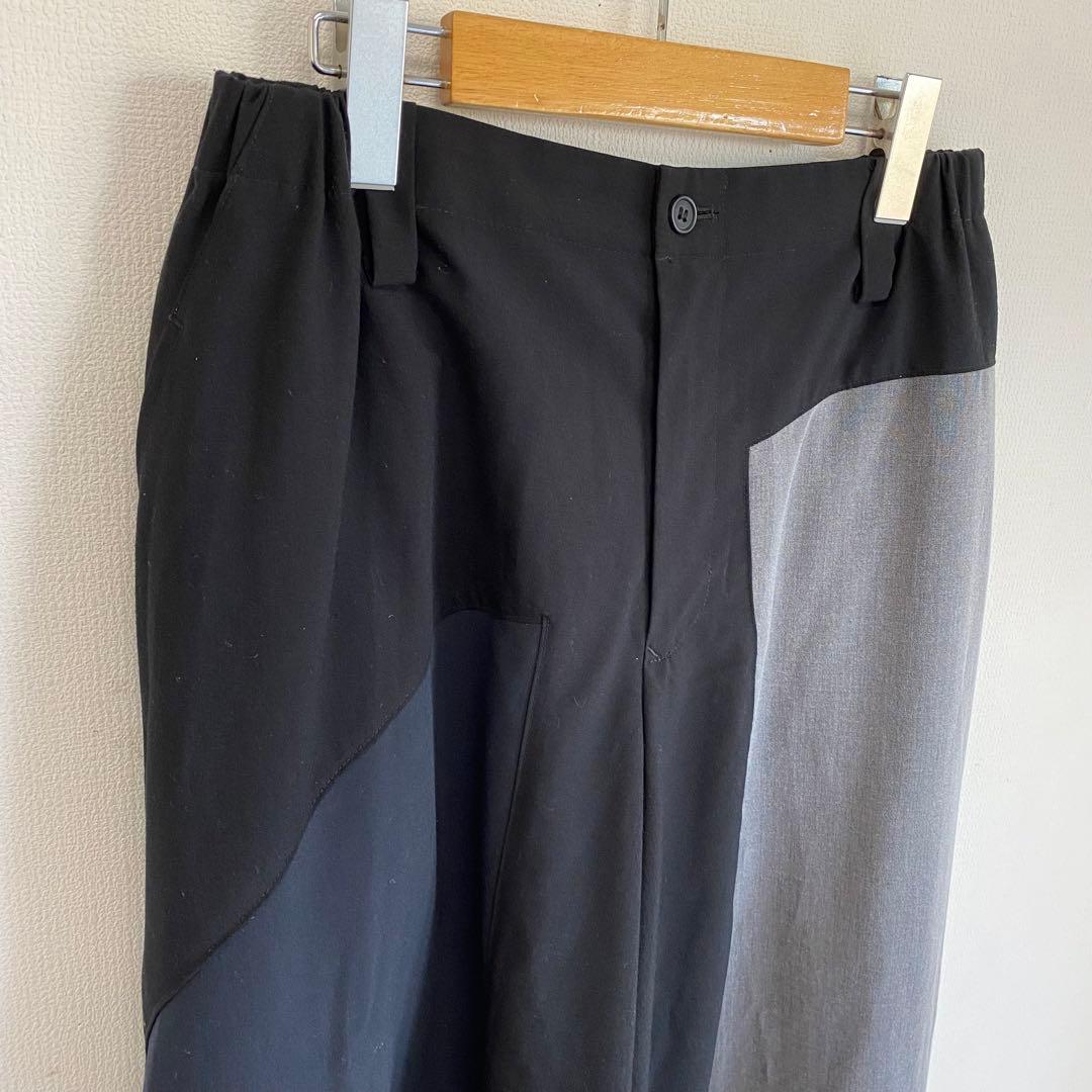 【萌/MOYURU】ワイドパンツ　モダン　【M〜L】クロップド　パネル　ガウチョ