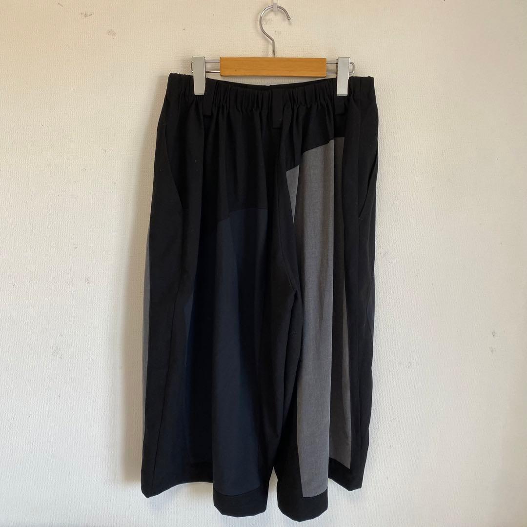 【萌/MOYURU】ワイドパンツ　モダン　【M〜L】クロップド　パネル　ガウチョ