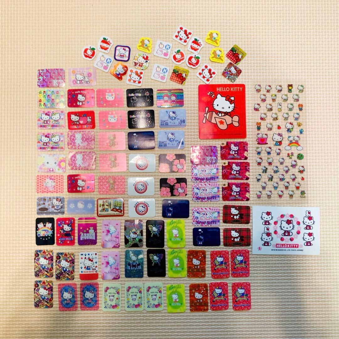 ハローキティ サンリオ シール ステッカー キラキラ 透明 92枚 おまけ付き♪