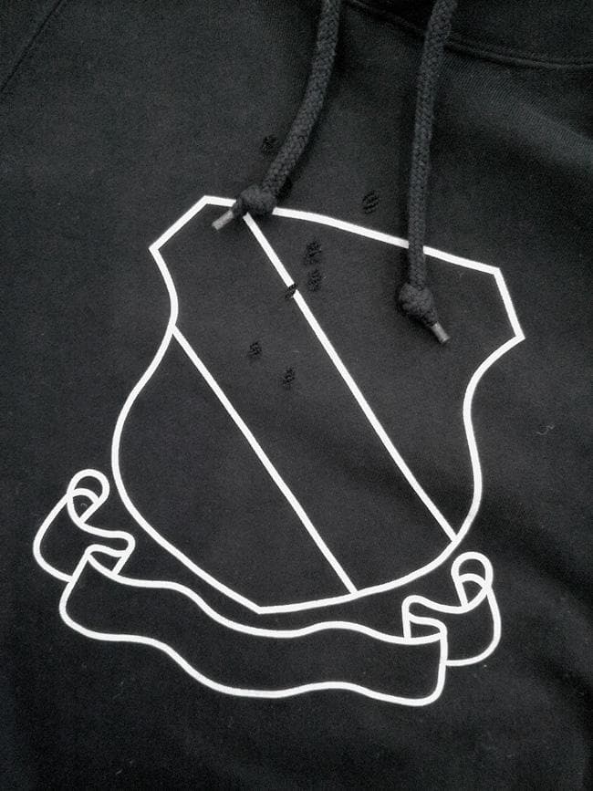 ナンバーナイン ダメージ加工 エンブレム プリント スウェット パーカー 3 黒