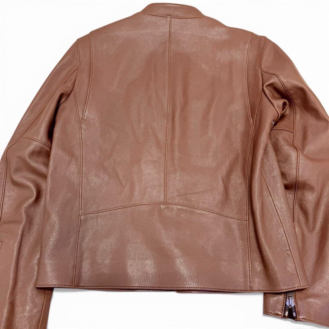 【未使用級】COACH メンズ ライダースジャケット ブラウン Mサイズ
