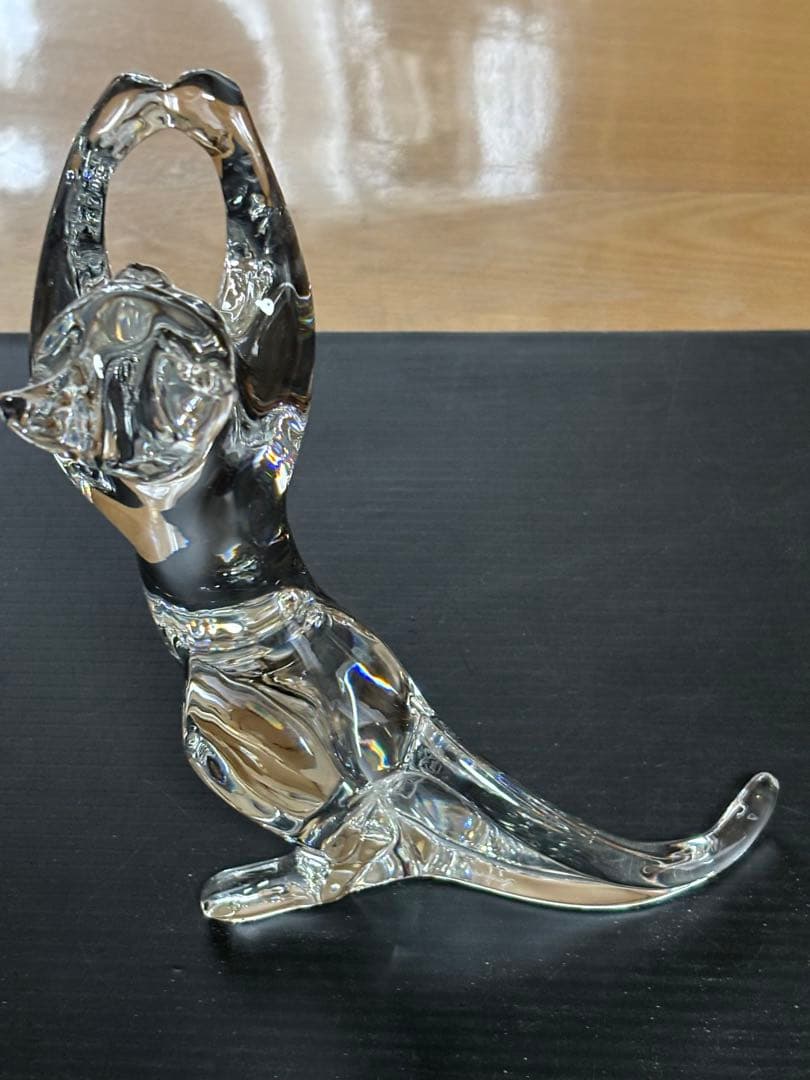 希少❣️色々なポーズが楽しめるバカラ アクロバット キャット クリスタル 美品