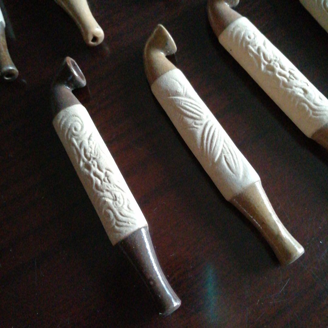 美濃焼　陶器製煙管　20本　10cm　昭和初期