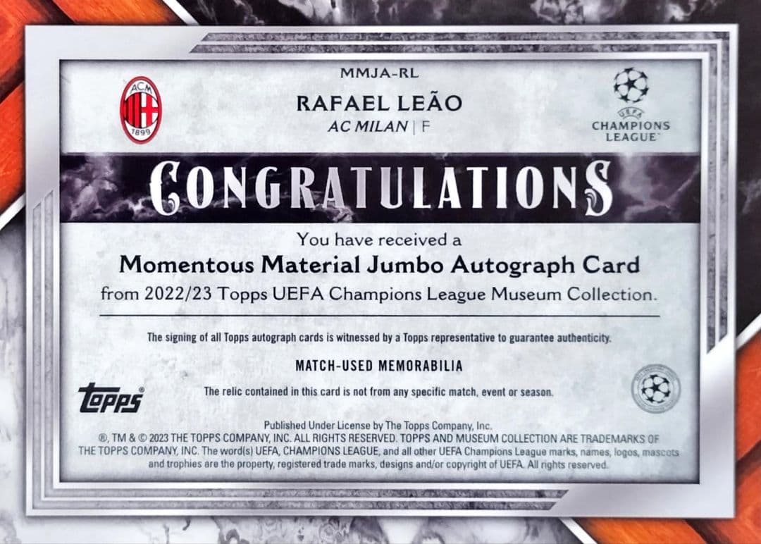 その他 Rafael Leao Auto Topps Museum Collection