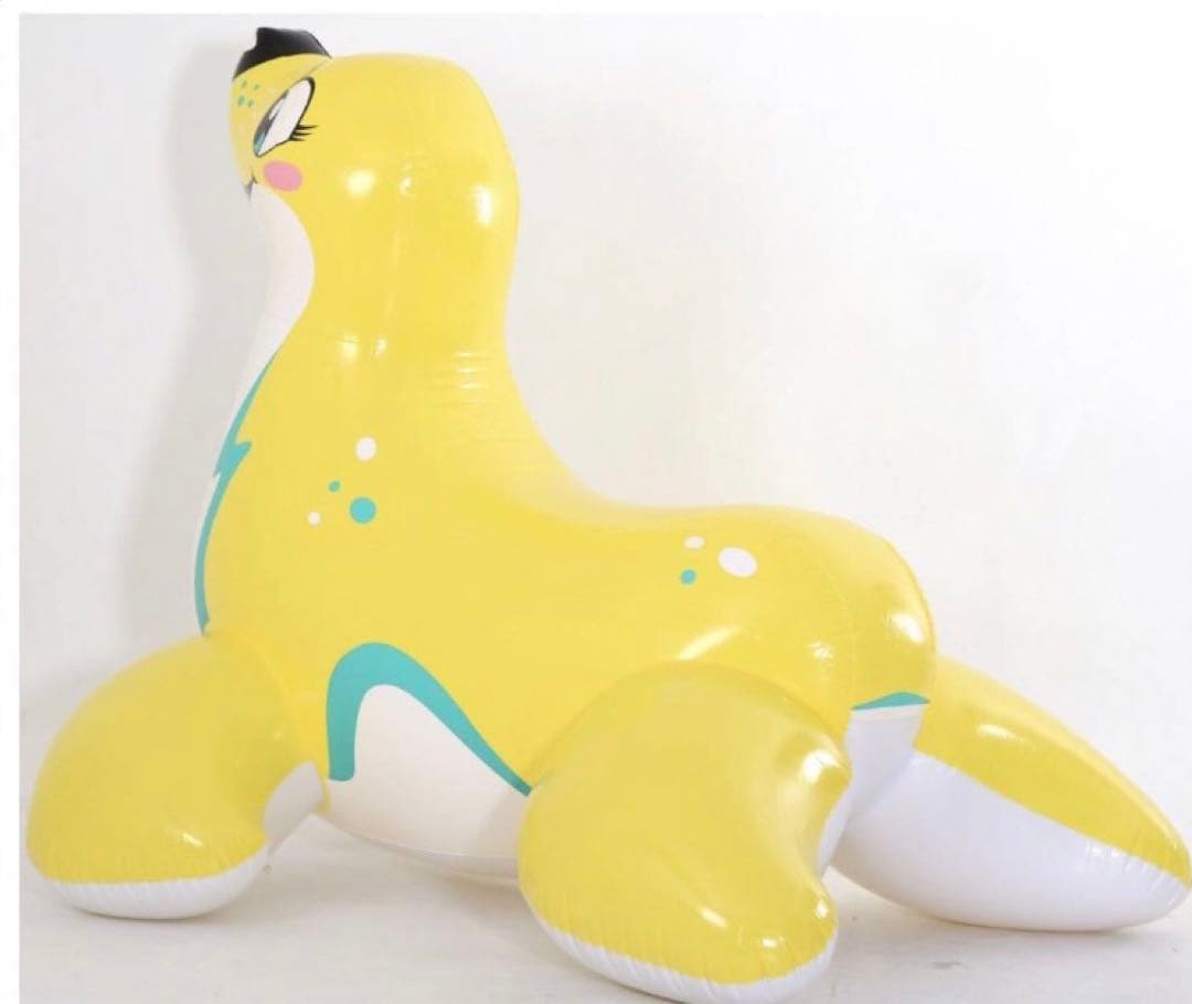 アザラシ　イエロー　ツヤあり　フロート　空気ビニール風船　浮き輪　レア　希少