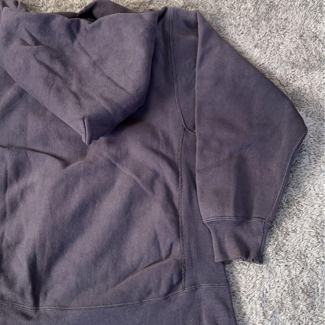 【70s80s】USA製 sand Knit （L）フーディ 茄子紺 フェード