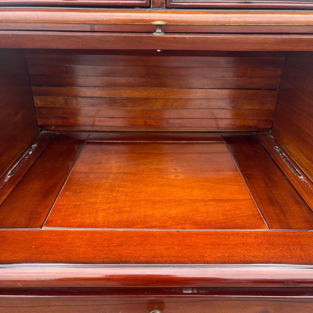 木製ライティングビューロー マホガニー　ダベンポートデスク　ダークブラウン