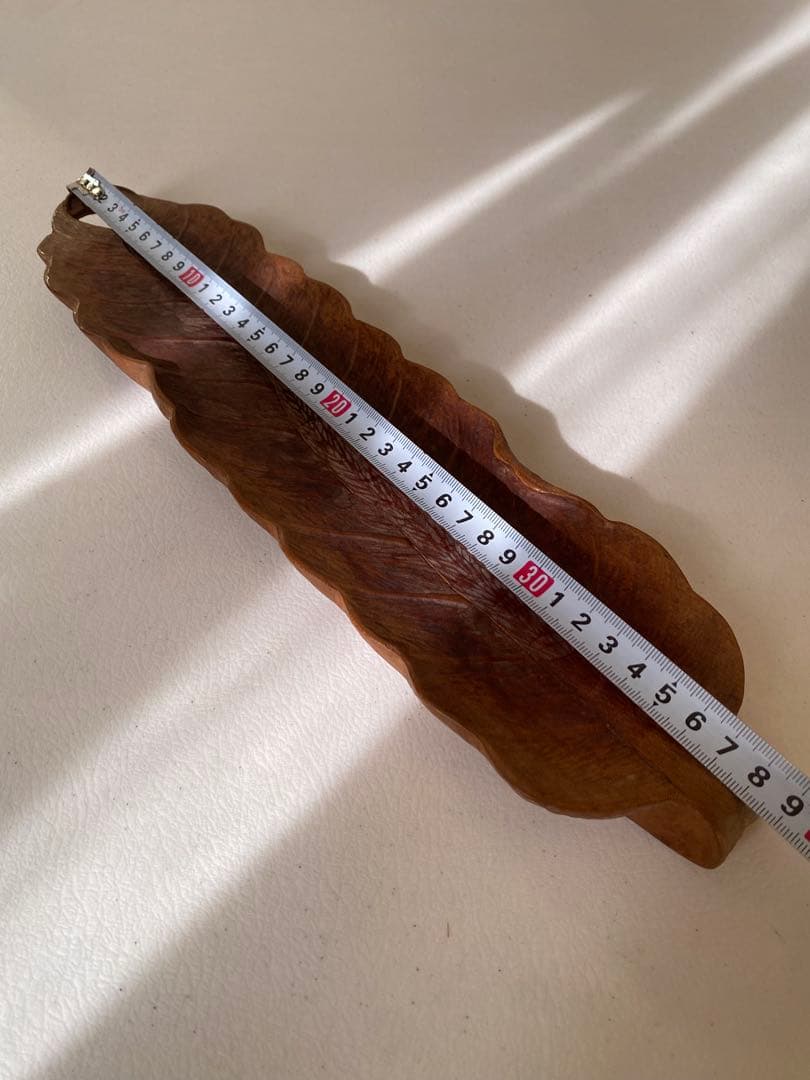 煎茶盆　木彫　在銘　葉盆　煎茶道具　茶道具