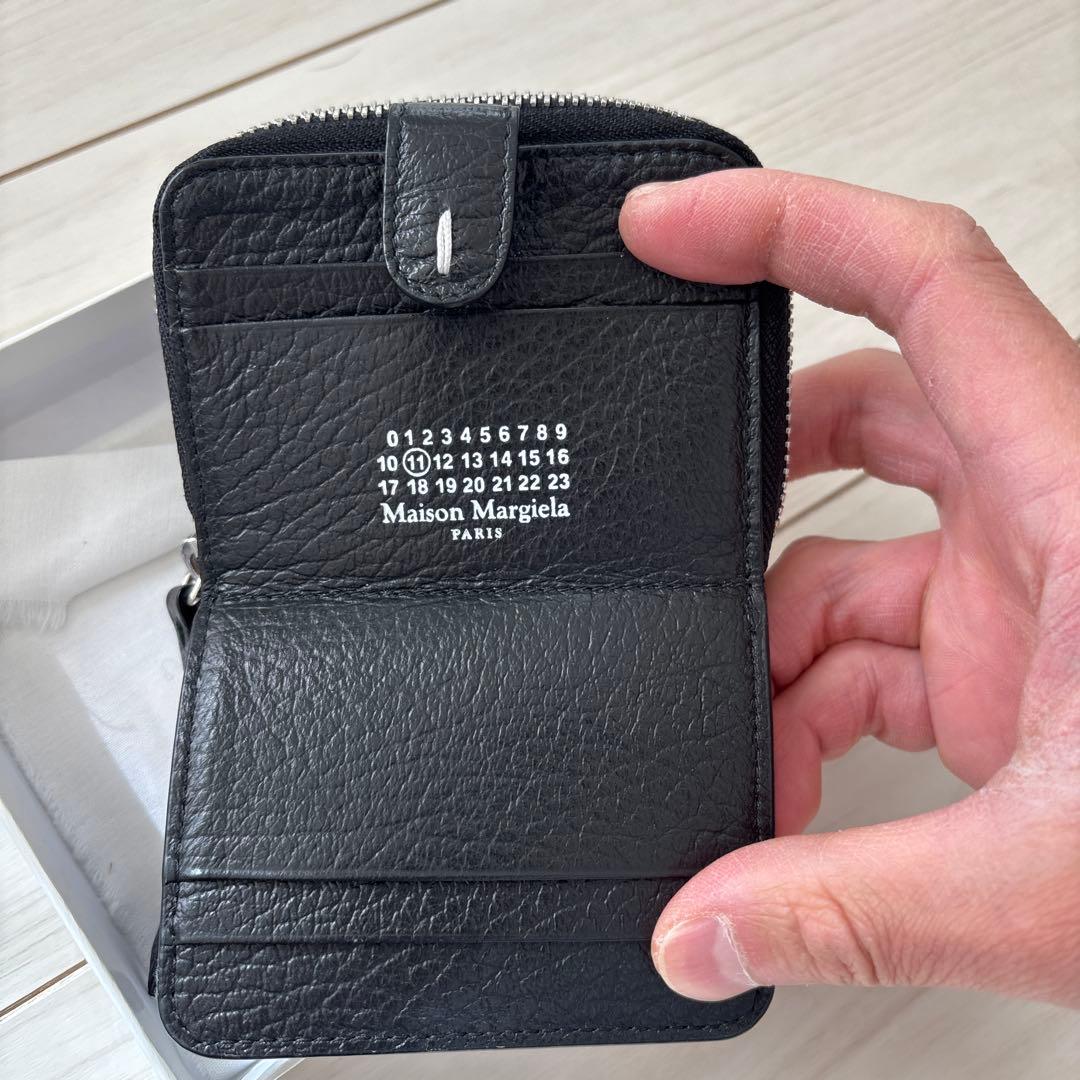 Maison Margiela 黒 レザー 二つ折り財布