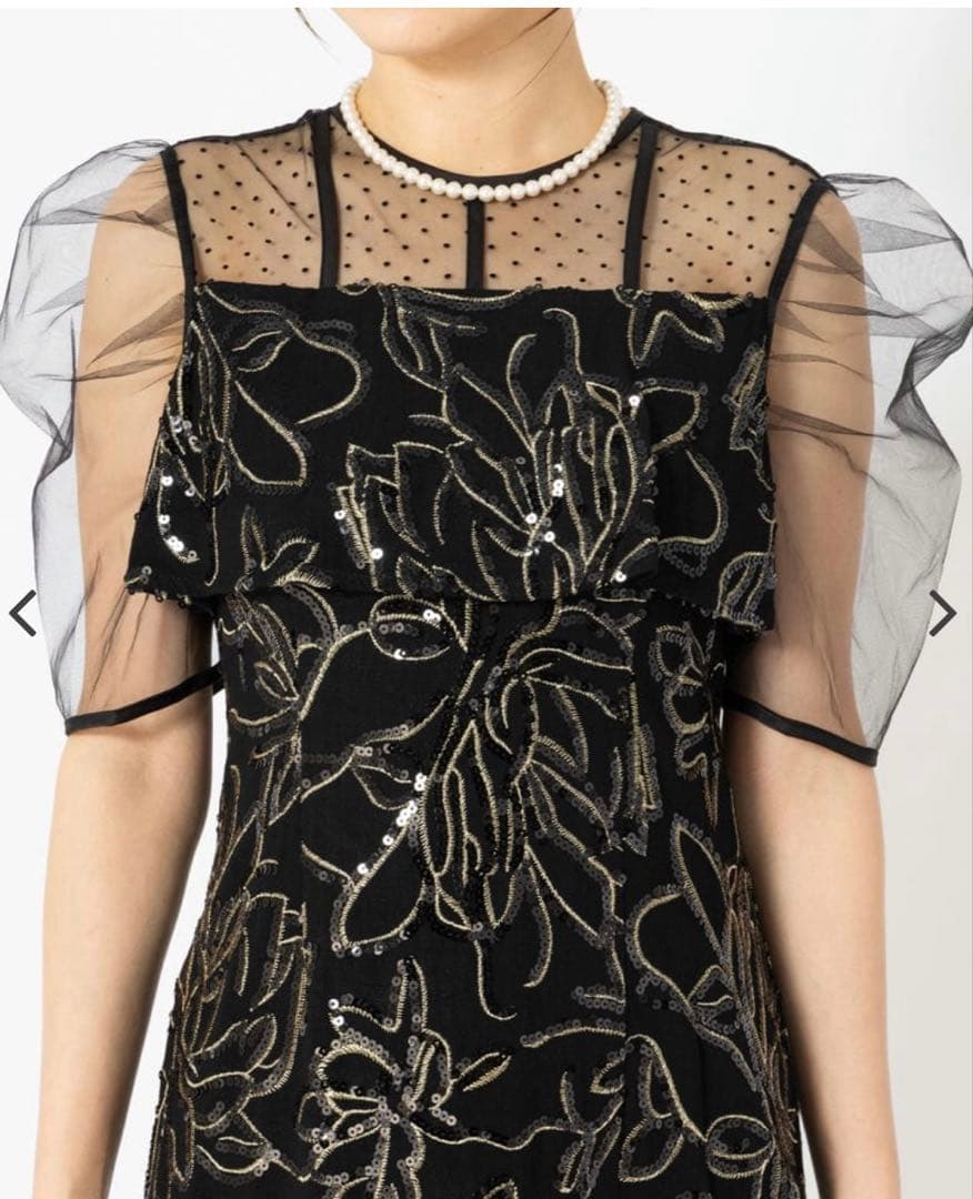 Leja ドットチュールフラワースパンコールIラインドレス