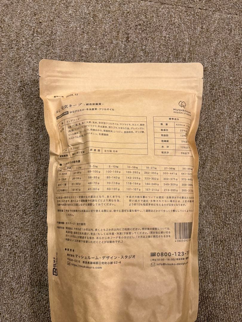 犬心　元気キープ 1.25kg ×3袋　ドッグフード　賞味期限2026年12月