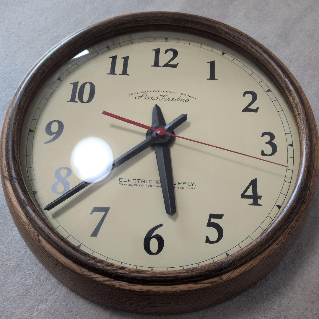 ACME Furniture 木製フレーム アナログ壁時計