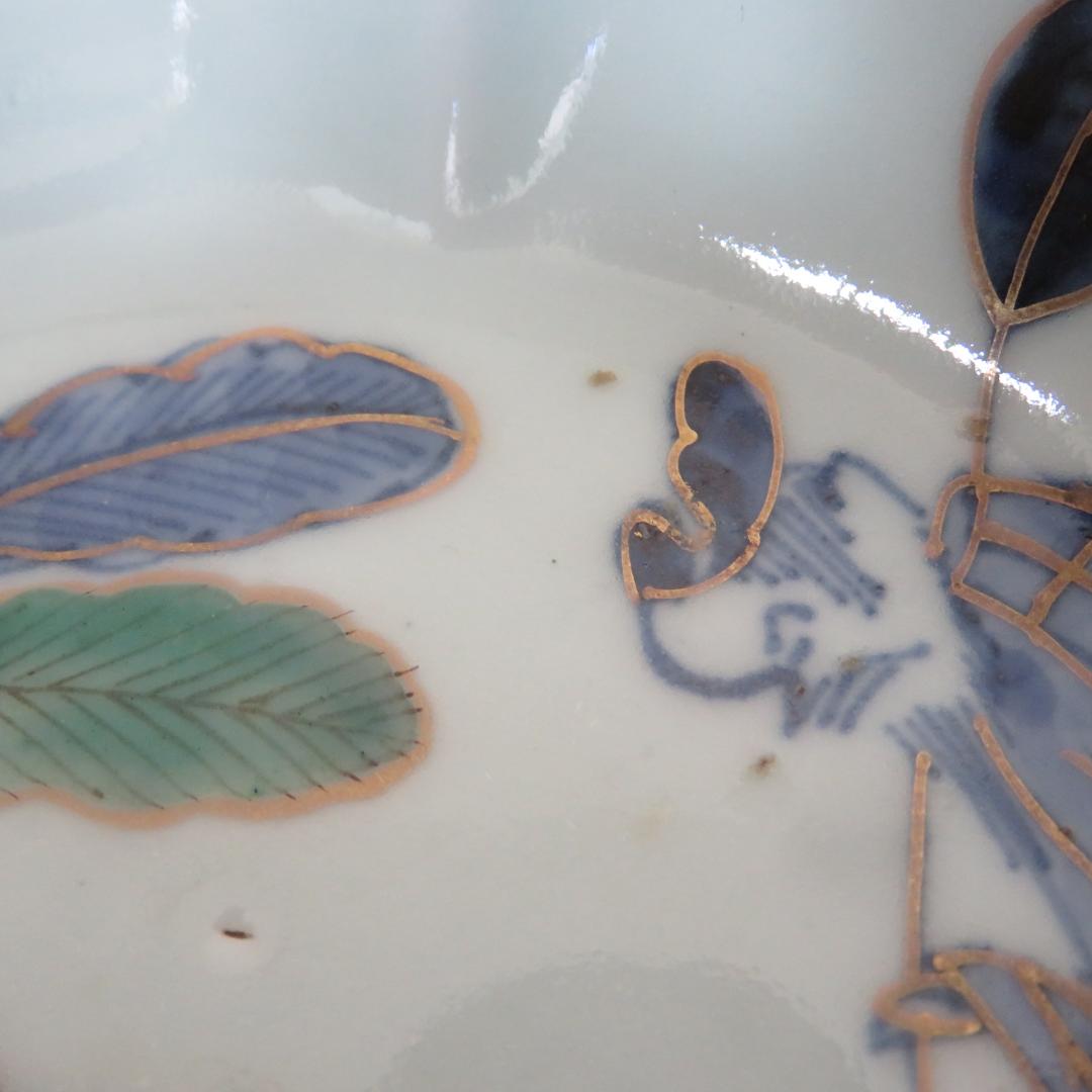 なます皿 成化年製 仙人 橋 山水 中国風景 5枚 花縁 金彩