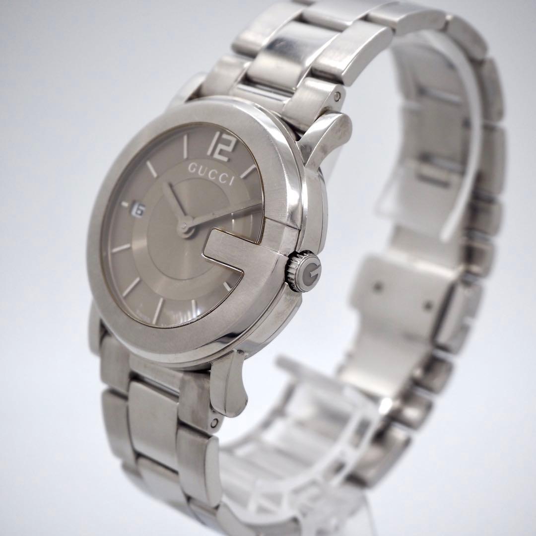 専用174 稼働 GUCCI 時計　メンズ Gフェイス 箱付き　101J グレー