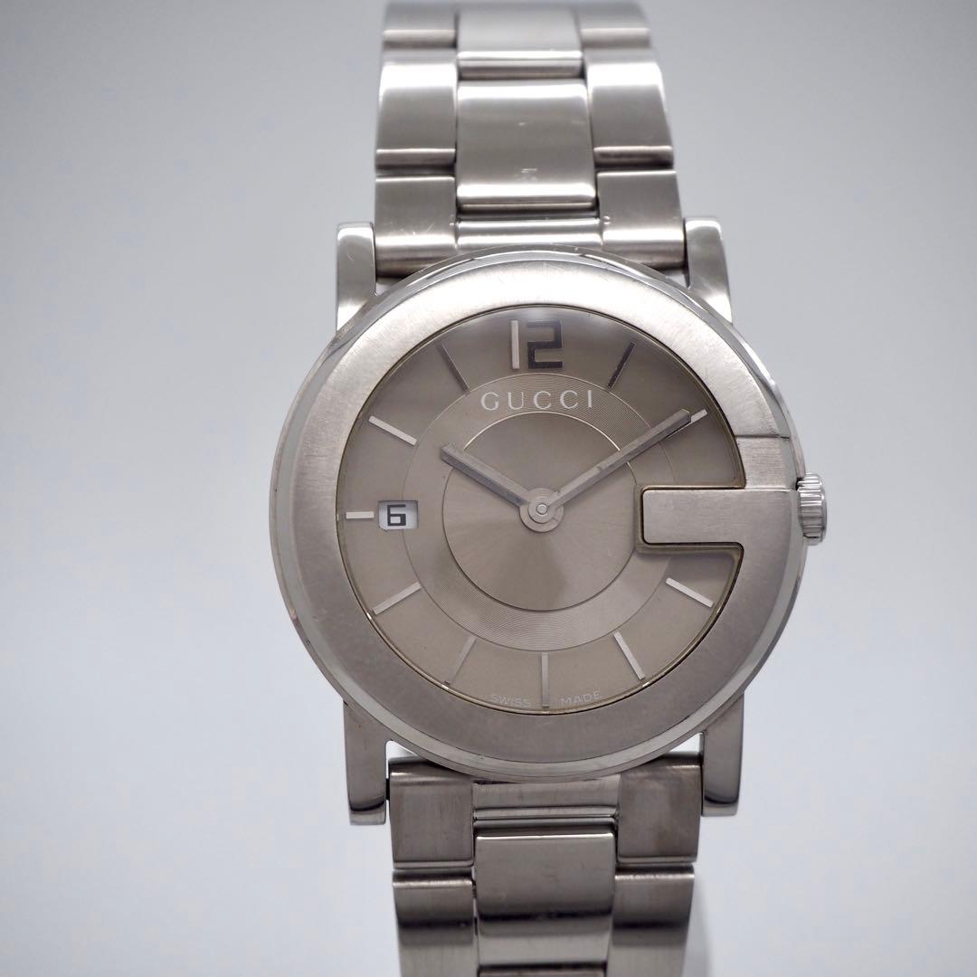 専用174 稼働 GUCCI 時計　メンズ Gフェイス 箱付き　101J グレー