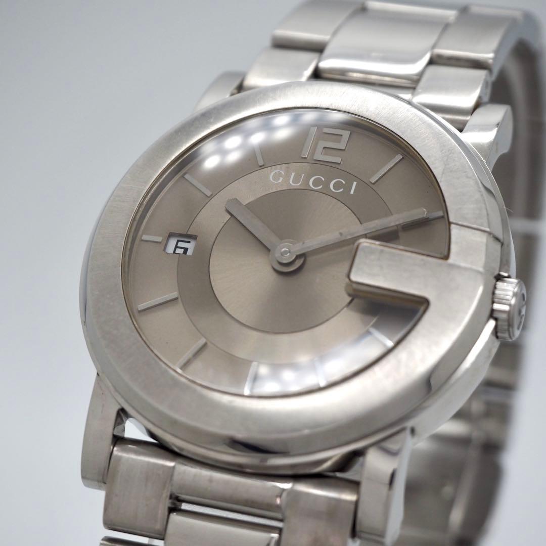 専用174 稼働 GUCCI 時計　メンズ Gフェイス 箱付き　101J グレー