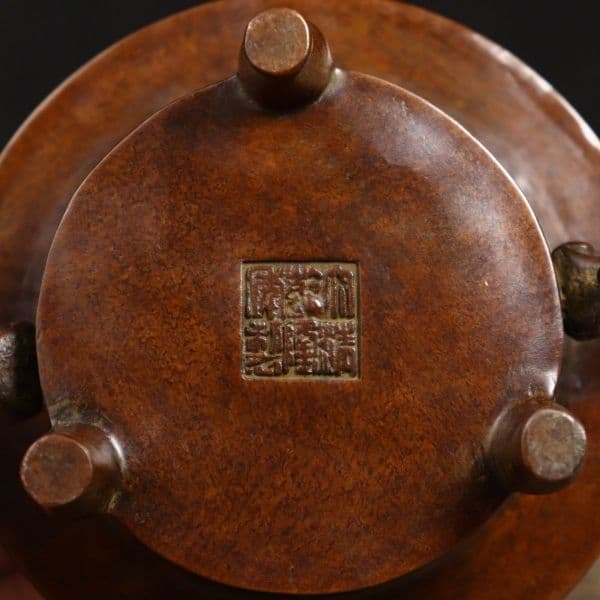 兽耳缠枝莲三足薰炉 招财炉 集财香炉 重工 希少 工芸品 美術品 置物