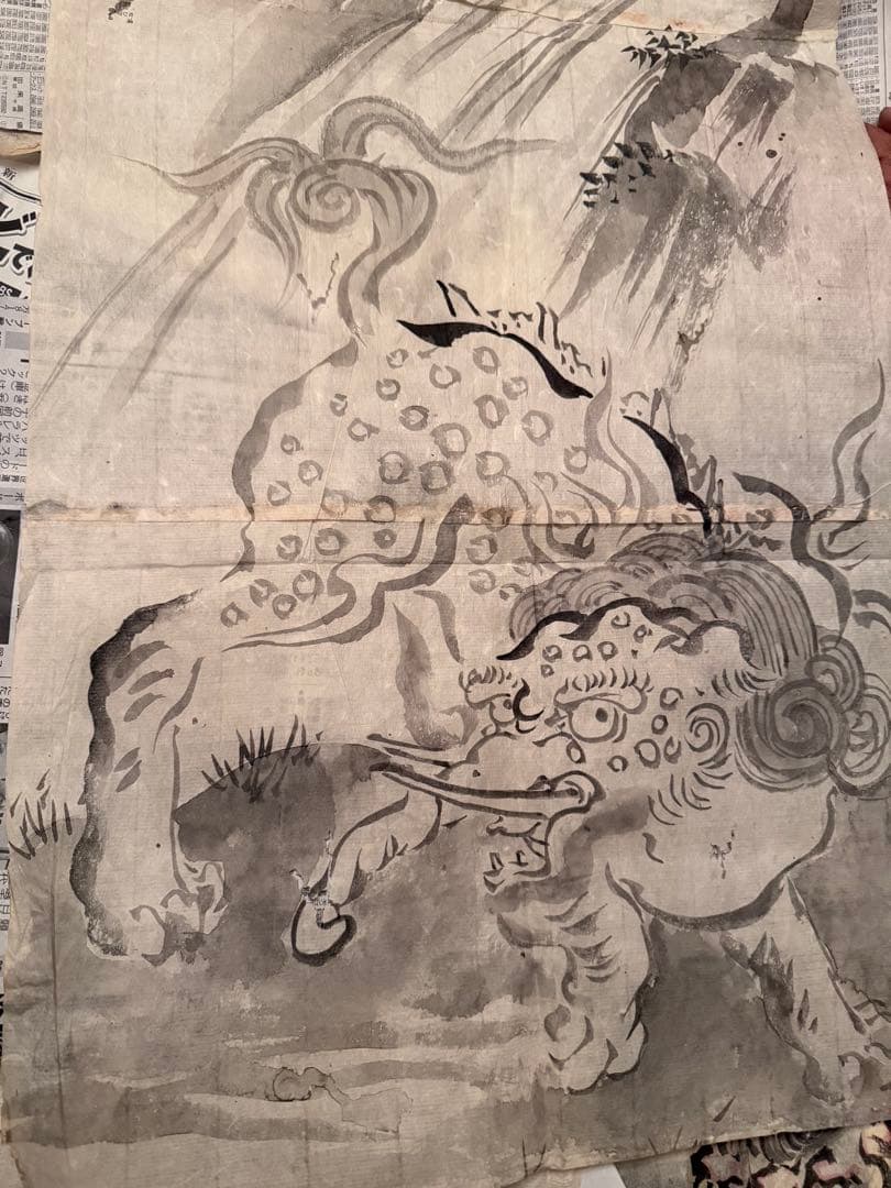 2168様感謝‼️超絶江戸期粉本「牛若丸と天狗と天狗、唐獅子、仙人』ほか肉筆10点