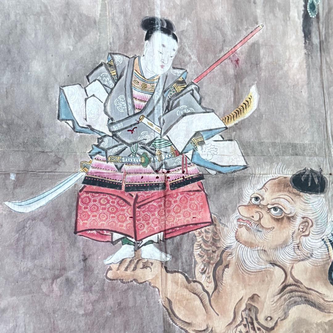 2168様感謝‼️超絶江戸期粉本「牛若丸と天狗と天狗、唐獅子、仙人』ほか肉筆10点