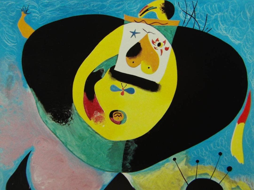 ミロ「肖像」、希少画集より、状態良好、新品高級額装付