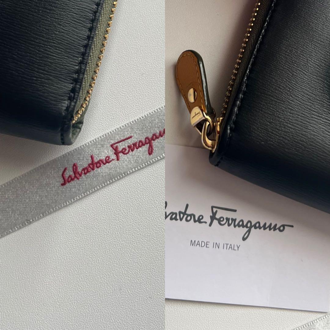 41 美品 Ferragamo サルバトーレフェラガモ ラウンドファスナー 財布